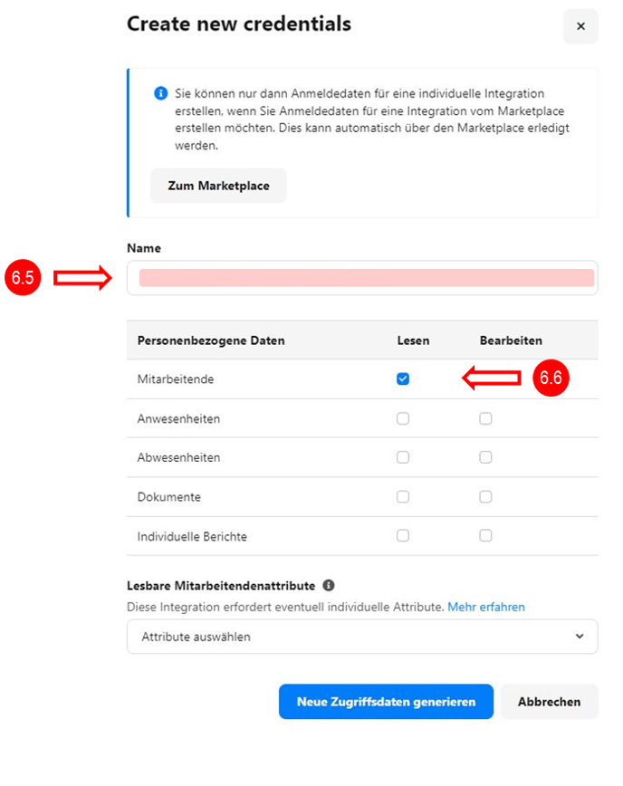 6. Notwendige API-Zugriffsdaten auf Personio generieren